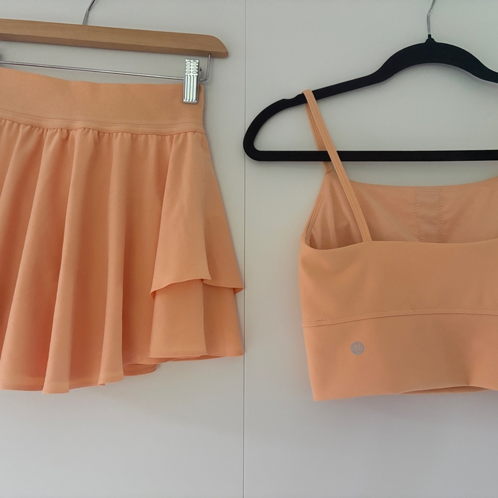 lululemon athletica Peach Layered Skirt & Matching Bra Top